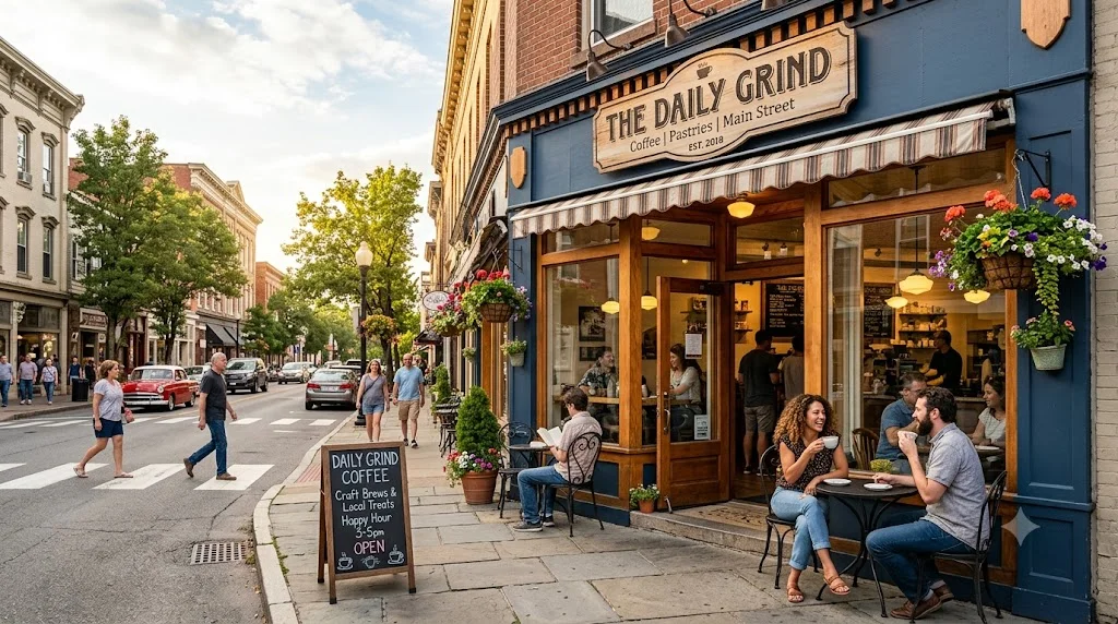 A small coffee shop located on Main Street