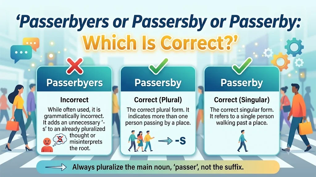 Passerby vs Passersby vs Passerbys vs Passerbyers