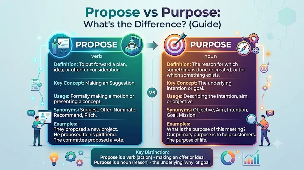 Propose vs Purpose: Side-by-Side Comparison Table