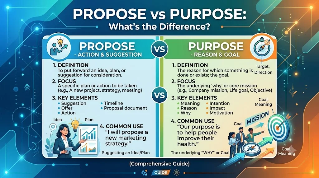 Propose vs Purpose: Side-by-Side Comparison Table
