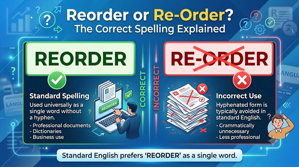 Reorder or Re-Order? The Correct Spelling Explained