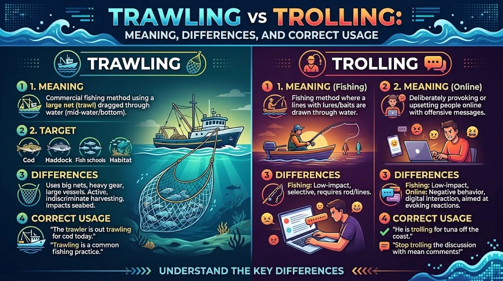 Trawling vs Trolling: Meaning, Differences, and Correct Usage