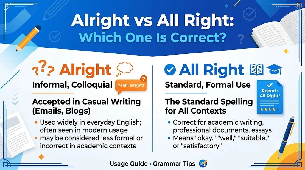 Alright vs All Right: Side-by-Side Comparison Table