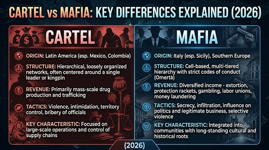 Cartel vs Mafia: Key Differences Explained (2026) 