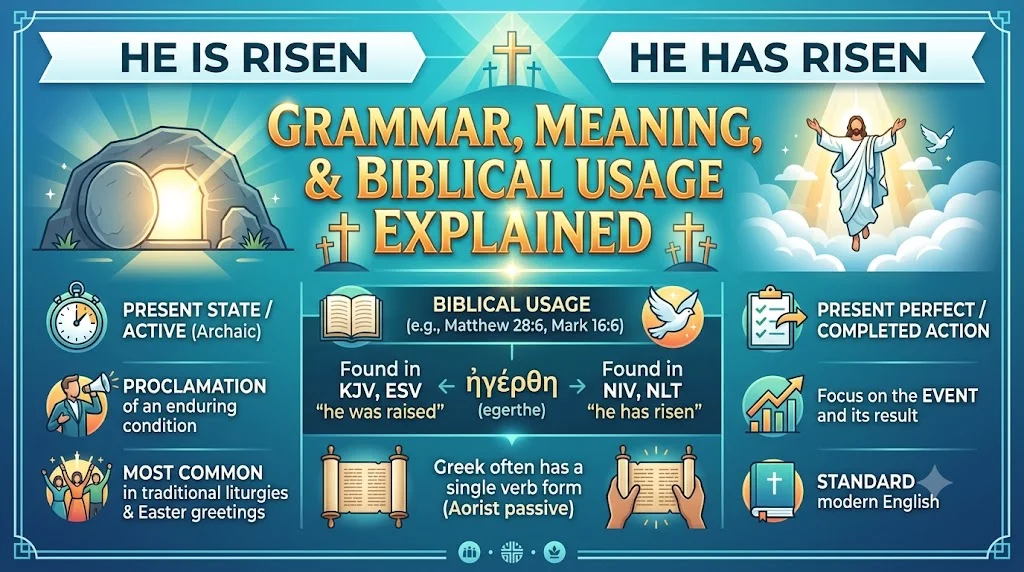 He Is Risen or He Has Risen? Grammar, Meaning, and Biblical Usage Explained