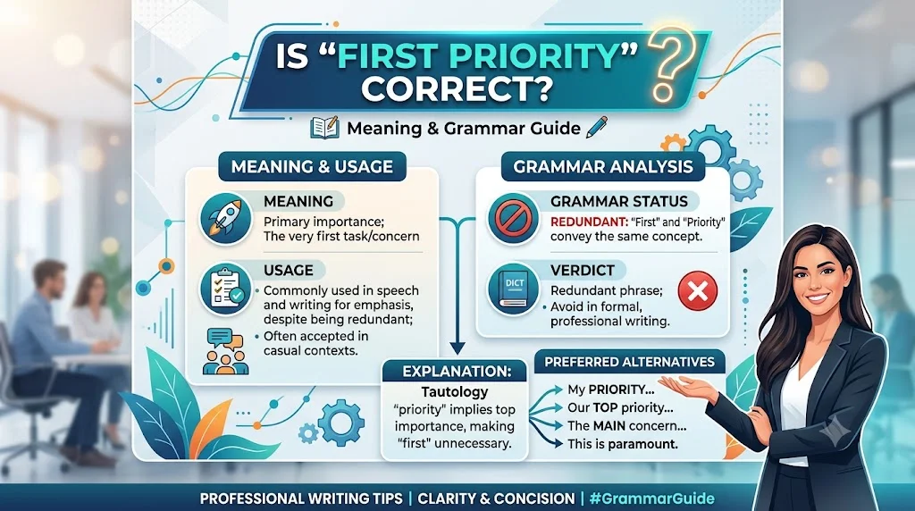 Is "First Priority" Correct? Meaning & Grammar Guide