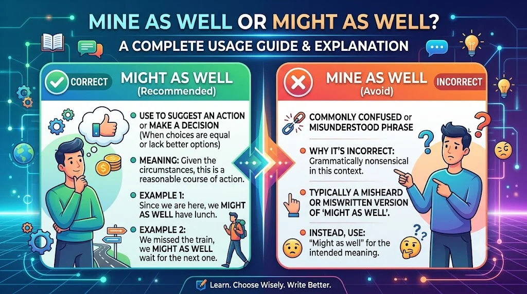Mine As Well or Might As Well? Correct Usage Guide 