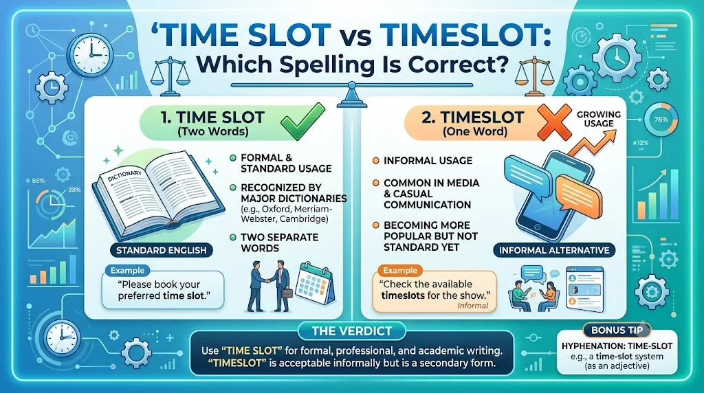 Time Slot vs Timeslot: Which Spelling Is Correct?