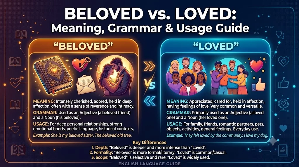 Beloved vs. Loved: Meaning, Grammar & Usage Guide 